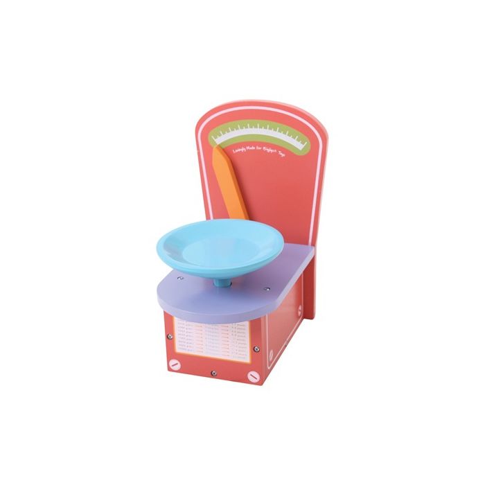 Bigjigs houten weegschaal hout shop scales keuken winkel Bigjigs houten weegschaal hout shop scales keuken winkel