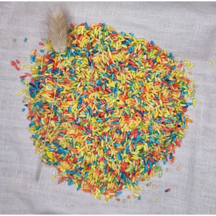 €3.49 Grennn speelrijst regenboog mix 250gram €3.49 Grennn speelrijst regenboog mix 250gram