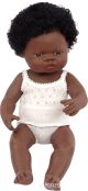 €29,95 Miniland pop Afrikaans meisje badpop 38 cm donker meisje babypop donkere meisjespop 