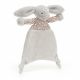 €20.89 Jellycat knuffeldoek Zilver bloemen konijn 25cm (Blossom Silver Bunny Comforter)