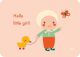 €1,25 Bora ansichtkaart Hello Baby - Little Girl wenskaart postkaart geboorte meisje