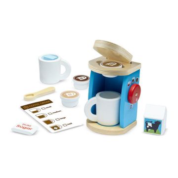 Melissa & Doug houten espresso apparaat hout koffiezetapparaat met cupjes Wooden Brew & Serve Coffee Set