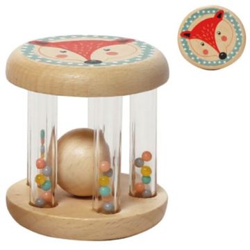 Houten baby rammelaar vos