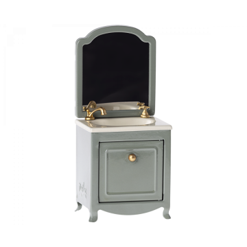 €30.89 Maileg poppenhuis wastafel met spiegel 15cm (Sink dresser w. mirror, Mouse Dark mint)