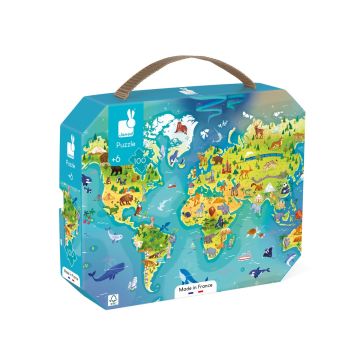 Janod puzzel De Wereld 100 stukjes
