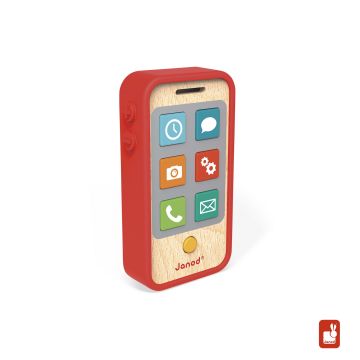 Janod mobieltje telefoon mobiel met geluid hout houten