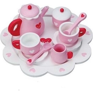 €19.99 Houten servies met hartjes