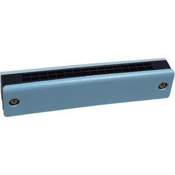 Houten mondharmonica blauw
