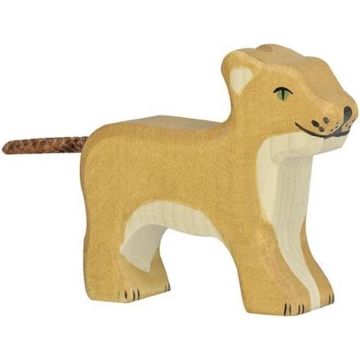 €8,49 Holztiger houten leeuw welp 7cm welpje lion hout