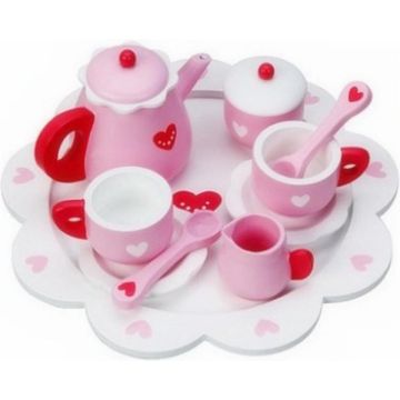 €19.99 Houten servies met hartjes