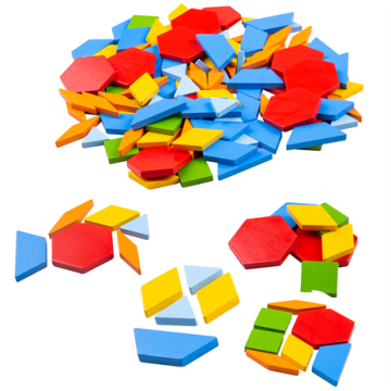 Bigjigs houten patroonblokken hout pattern piles (mozaïek)