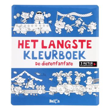 €4,99 Ballon Het Langste Kleurboek Dierenfanfare 3 meter