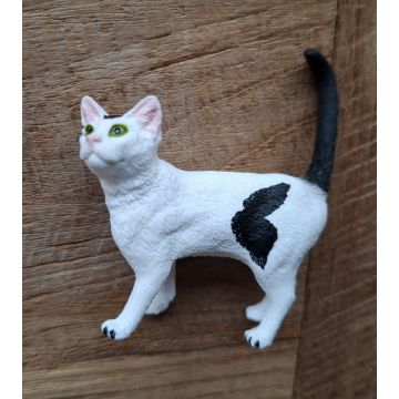 Schleich kat wit/zwart 5cm