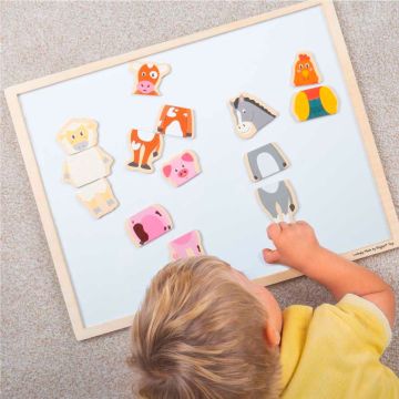 Bigjigs Mag play mix ups magneten Boerderij farm puzzel 5x3 stukjes magneetpuzzel magneet 