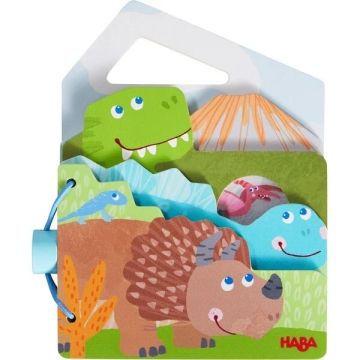 Haba houten babyboek Dinosaurus