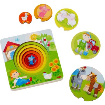 Haba Houten 3d Puzzel Boerderijwereld 5 stukjes 1+