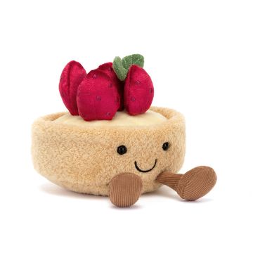 Jellycat knuffel Aardbei Gebakje 11cm (Amuseables Fleurette Tarte Aux Fraises)