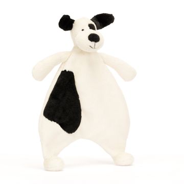 Jellycat knuffeldoek hond / puppy 27cm (Bashful Black & Cream Puppy Comforter)