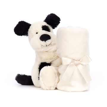 Bashful knuffeldoek hond / puppy (Black & Cream Puppy Soother)