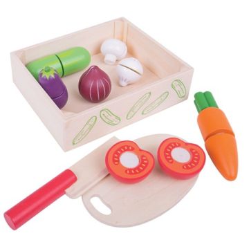 Bigjigs houten kistje snijgroente hout snij groente cutting vegetables