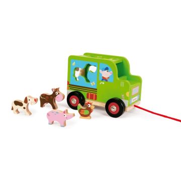 €21,95 Scratch houten sorteerwagen boerderij 18mnd+ vormenstoof 