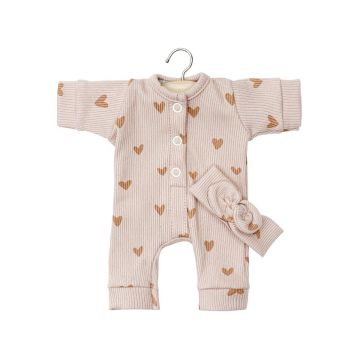 Minikane Jumpsuit met haarband Hartjes voor Babies pop 28cm