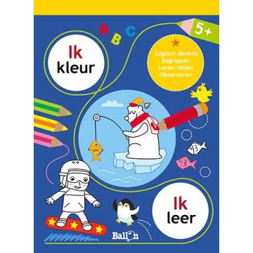 €5,20 Ballon Ik Kleur, Ik Leer boek Blauw 5+ doeboek spelletjesboek leerboek