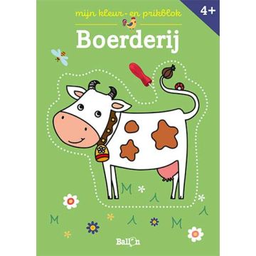 €6,20 Ballon Mijn kleur en prikblok Boerderij 4+ kleurboek kleurblok prik