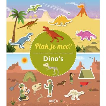 €4,99 Ballon Plak je mee? Dino's herbruikbaar stickerboek 3+ sticker