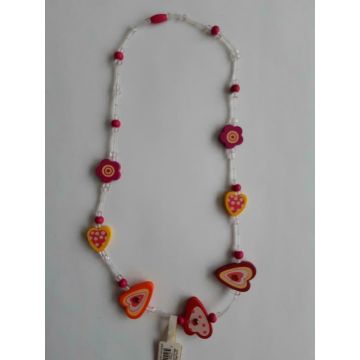 Bigjigs ketting wit met hartjes