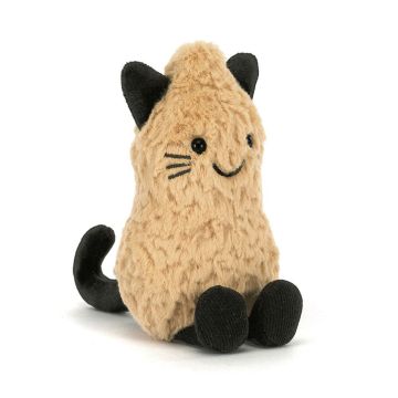 Jellycat pinda Amuseables Peanut "Cat" Outfit knuffel 15 cm
