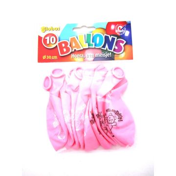 €2,50 Ballonnen geboorte Hoera een meisje ballon roze 