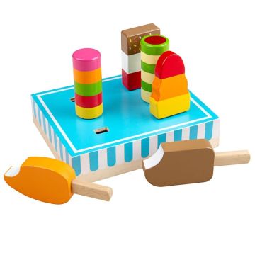 Bigjigs houten ijsjes in houder ice lollies 