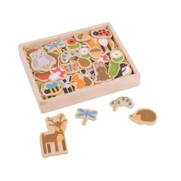 €13.89 Bigjigs houten woodland bos magneten hout bosdieren magneet