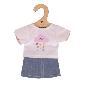 €7,99 Bigjigs poppenkleding shirt met rok (M) poppenkleren voor stoffen pop