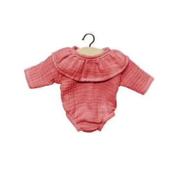 Minikane Colette katoenen bodysuit marsala voor Gordi pop 34cm