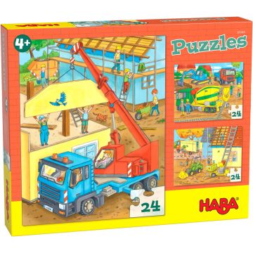 €9.99 Haba puzzel 3-in-1 Op de bouwplaats 3x24 stukjes