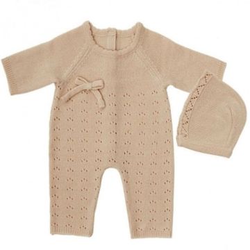 €23.99 By Astrup gebreid perzik babypakje met mutsje 35 cm poppenkleren poppenkleding