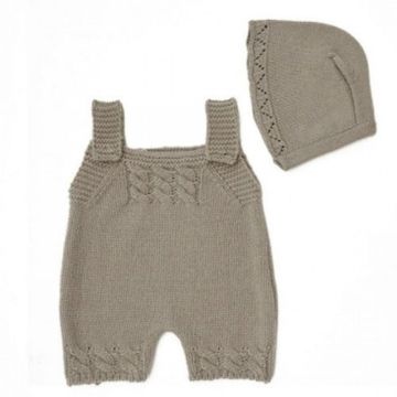 €21.99 ByAstrup gebreide mouwloze romper met mutsje 35 cm poppenkleding poppenkleren 