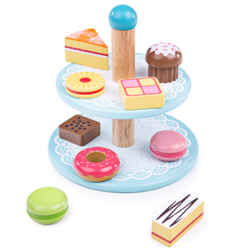 €21.95 Bigjigs Houten gebakjes / taart standaard etagère hout taartjes gebakjes hout