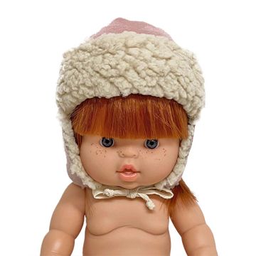 €14,99 Minikane suede gevoerde roze muts voor gordi 34cm Chapka suedine Rose