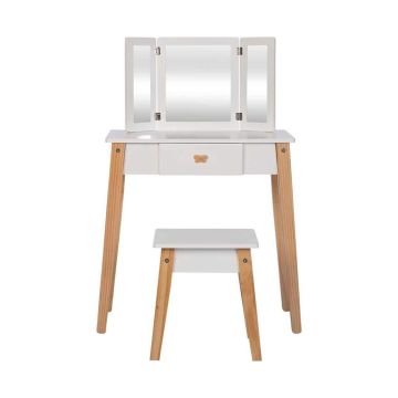 Byastrup kaptafel met krukje voor kind make-up tafel kinderkaptafel