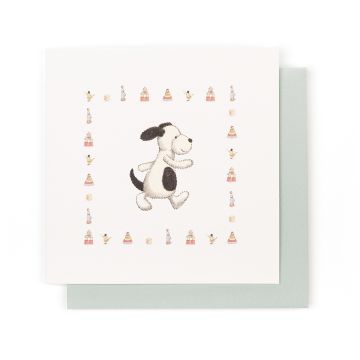 Jellycat blanco kaart met envelop Puppy 15 cm wenskaart 
