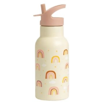 A Little Lovely Company RVS Drinkfles Regenbogen