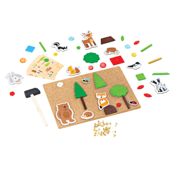 €15,99 Bigjigs Deluxe hamertje tik Bosdieren (Deluxe Pin-a-shape Woodland)