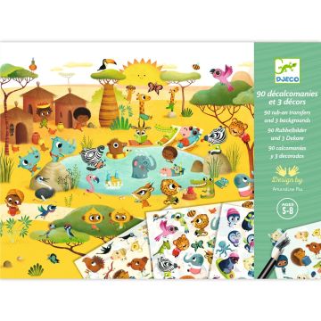 Djeco Krasplaatjes Savanne, woestijn en Noordpool