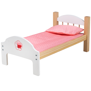 Bigjigs houten poppenbed met dekentje