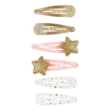 Haarclip Julie sterren goud 6 stuks