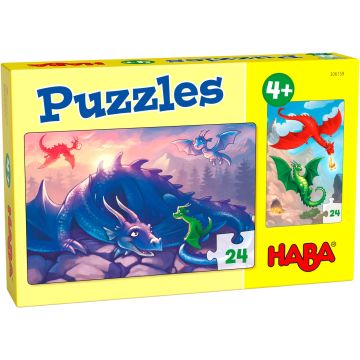 Haba puzzel 2-in-1 Draken 2x24 stukjes draak dragon