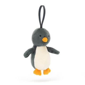 Jellycat knuffel hanger Pinguin 10cm (Festive Folly Penguin)